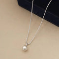 Somilia Fashion 925 Sterling Silver 18k Gold Necklace Single White Round Pearl Clavicle Chain for Women Mom Wedding Gift Jiry