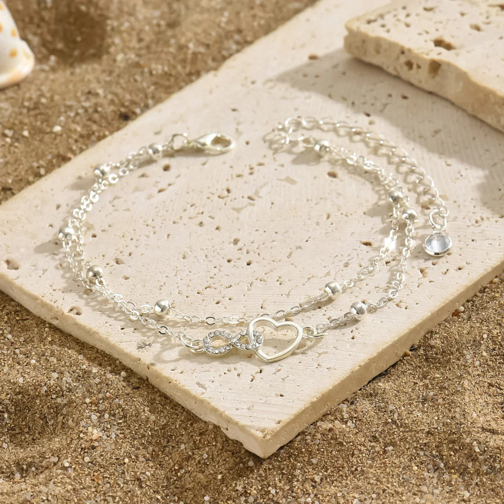 Double Heart Grace Anklet