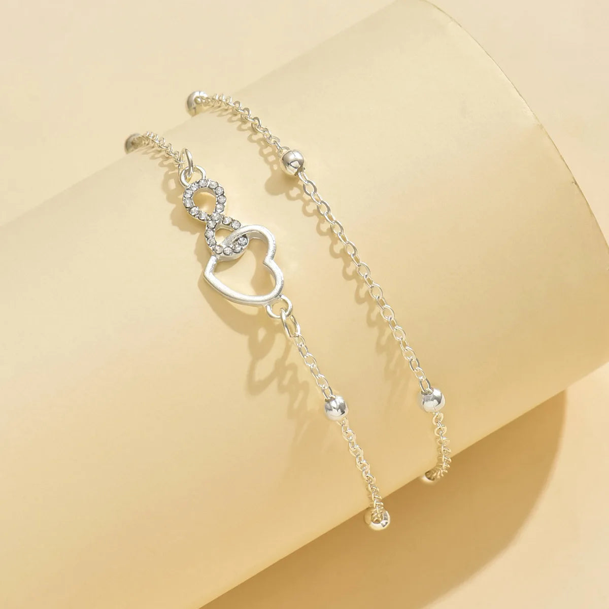 Double Heart Grace Anklet
